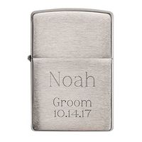 Personalized Brushed Chrome Zippo Lighter with Free Engraving