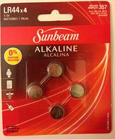LR44 Alkaline Battery replace 357 SG13 303 A76 EXP76 SR44 AG13 LR1154 SR44SW/W , Pack of 4 batteries