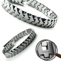 Accents Kingdom Men's Arrow Tungsten Carbide Link Bracelet 8.5"