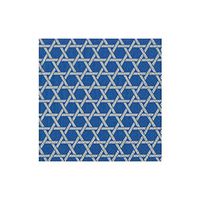 Caspari Star Lattice Paper Cocktail Napkins in Blue & Silver - 20 Per Package