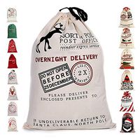 D.Home Bags Santa Sack Personalized for Kids Canvas Burlap Blank Bag Drawstring Extra Large Size 27.5"x19.5" (A)