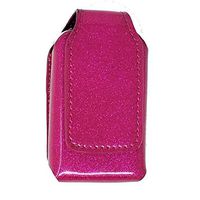 Insulin Pump Vertical Carrying Case/Pouch with Belt Clip (Size Large: L3.75" X W2.0" X D0.75") (RED)