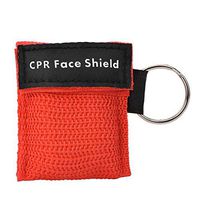 One-Way Valve Emergency CPR First Aid Mask Keychain Health Care Tool, CPR Mask Keychain Ring Emergency Kit (Red)