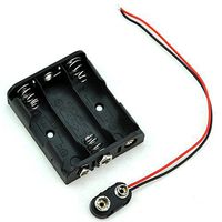 Electronics-Salon Battery Holder for 3 x AA size cells, with Snap Connector wire. Box, Case.