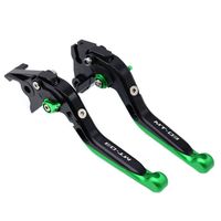 For Yamaha MT03 MT-03 2015-2016 Green Black Folding Extendable Brake Clutch Accessories Engraved Levers