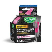 Performance Series Kinesiology Tape, 20 Precut Strips 2"X10" (Pink)