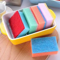 Ladiy 10 Pcs Dishwash Brush Rectangle Strong Decontaminate Dishcloth Kitchen Tool Set Sponges