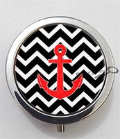 BlackKey Chevron Pattern 3-Compartment Decorative Pocket Gift Box Case Organizer for Pill, Color 1 -2086