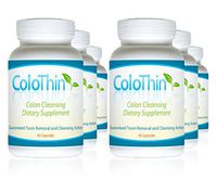 ColoThin Colon Cleanse Detox, 6 Bottle Special, 45 Count Each Bottle, Weight Loss, Dietary Supplement
