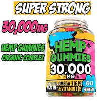 Hemp Gummies for Pain and Anxiety - 30000 MG - Fruity Gummy Bears with Hemp Oil 100 Count for Pain, Anxiety, Better Sleep, Calm Mood, Stress and Inflam
