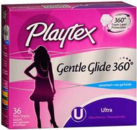 Playtex Gentle Glide Tampons Unscented Ultra Absorbency 36 Count (Pack of 3)
