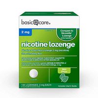 Basic Care Nicotine Polacrilex Lozenge, 2 mg (nicotine), Stop Smoking Aid, Mint Flavor, 144 Count