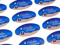 Pack of 30 Christian, Religious Christmas Oval Stickers, Colorful Envelope Seals Labels for Cards, Festive Craft and Decoration