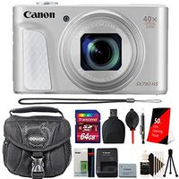 Canon PowerShot SX730 20.3MP Digital Camera (Silver) + 64GB Memory Card + Extra Battery + Card Reader + Lens Pen + Dust Blower + 50 Lens Tissue + Camera Case + 3pc Cleaning Kit + Mini Tripod