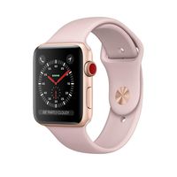 Apple Watch Series 3 38mm Smartwatch (GPS + Cellular Gold w/ Pink Sand Sport Band) (Renewed)