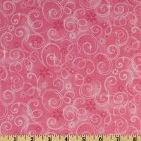 Fabric Traditions Make Believe Glitter Swirls Pink Fabric By The Yard