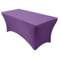 Your Chair Covers - Stretch Spandex 6 ft Rectangular Table Cover - Purple, 72" Length x 30" Width x 30" Height Fitted Tablecloth for Standard Folding Tables,Party Table Cloth