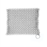 Cast Iron Cleaner, Stainless Steel Chainmail Scrubber Cookware Cleaner for Skillet, Wok, Pot, Pan | Does Not Rust like Steel Wool | Home & Camping | Protects Cookware Seasoning