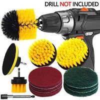 QUIENKITCH 12Piece Drill Brush Attachment Set, Power Drill Scrubber Brush with Scrub Pads & Extend Long Attachment All Purpose Cleaning Kit for Grout, Tiles, Sinks, Bathtub, Bathroom, Auto & Kitchen