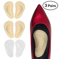 Arch Support Insoles for Flat Feet Arch Support Gel Foot Cushions Adhesive Arch Pad for Women and Men Relief Foot Pain,Skin Color 2 Pairs+Clear Color 1 Pairs (Skin+Clear)