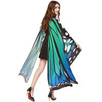 Xia&Han Women Butterfly Wings Shawl Accessory Ladies Fairy Cloak Soft Fabric Amice Tippet Robe Wrap Costume Blue