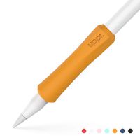 UPPERCASE NimbleGrip Premium Silicone Ergonomic Grip Holder, Compatible with Apple Pencil and Apple Pencil 2 (2 Pack, Orange)
