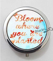 BlackKey Bloom Where You are Planted Quote 3-Compartment Decorative Pocket Gift Box Case Organizer for Pill, Color 1 -726