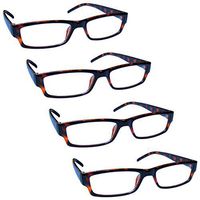 The Reading Glasses Company Brown Tortoiseshell Lightweight Comfortable Readers Value 4 Pack Mens Womens RRRR32-2 +2.50