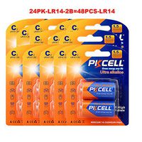 48 Pack C Size 1.5V 990min LR14 High Drain E93 Alkaline Battery
