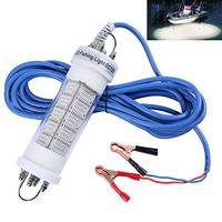 Goture 12V IP68 High-Power LED Fully Submersible Night Fishing Light Deep Drop Underwater Lure Bait Fish Finder Lamp with 5.49 Cable for Krill, Phytoplankton, Squid - White