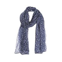 Bolayu Sexy Women Ladies Stars Print Pattern Lace Long Scarf Warm Wrap Shawl (Navy)