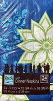 Fresh Decor 2-ply Guest Towels Hostess Dinner Napkins, Blue Floral Pop, 24 ct