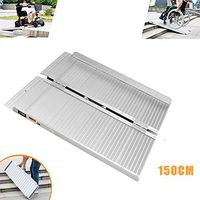 DZWJ Portable Aluminum Folding Ramp, for Home Steps Stairs Doorways Scooter Utility Mobility Access Non Skid Surface,150CM