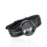 EternityMemory Essential Oil Diffuser Bracelet, Aromatherapy Adjustable Leather with Stainless Steel Locket (IJC007-6)