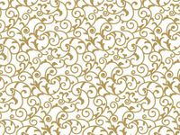 5ct Gold"Scrolls" on Kraft White Tissue Paper for Gift Wrapping 20"x30" Sheets nfLG -993