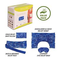 Full Treatment Set- Heating Pad/Cold Pack for Neck, Shoulder, Back, Stomach Pain Relief– Microwavable Hot and Cold Therapy by Nature Creation (Blue Flowers)