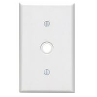 Leviton 88018 1-Gang .406-Inch Hole Device Telephone/Cable Wallplate, Standard Size, Thermoset, Strap Mount, White