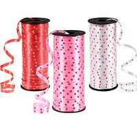 Tatuo 3 Rolls Valentine Ribbons Heart Curling Ribbon for Decoration and Gift Wrapping, 100 Yards of Each Roll (Red, White and Pink Heart)