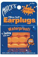 Kids Size, Swimmers Waterproof Soft Moldable Ear Plugs, Carry Case, Orange, Pack of 12 (6 Pairs)