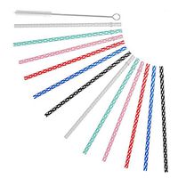ALINK 10.5" Long Reusable Plastic Replacement Drinking Straws for 30 oz & 20 oz Yeti, RTIC, Mason Jar, Starbucks, Tervis, Ninja OZARK Tumblers, Set of 12 with Cleaning Brush