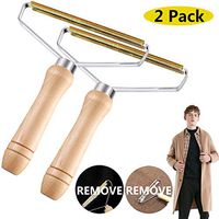 Portable Lint Remover, Clothes Fuzz Shaver, Reusable Double Sided Lint Remover Travel Brush for Removing Lint Pet Hair Dust in Clothes and Furniture (Pure Copper Head, 2 Pack)