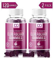 (2 Pack) Elderberry Gummies for Immune Support Booster Adults Kids Toddlers with Vitamin C, Zinc, Echinacea, Propolis - Sambucus Black Elderberry Gummy Extract - Better Than Capsules Syrup