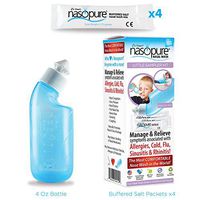Dr. Hana's Nasopure The"Nicer Neti Pot" for Kids | Little Sampler | 4 Ounce Bottle with 4 Buffered Salt Packets | Nasal Irrigation for Natural Allergy Relief
