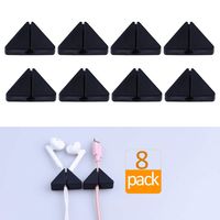 Cable Clips Desktop Black Small,Wire Clips for Desk,Car,Computer,Charging, Mouse,Headphone,Office,Cubicle,Nightstand.(8 Pack)