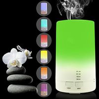 USB Aromatherapy Essential Oil Diffuser - 2.3 oz (70ml) Car Portable Mini Ultrasonic Cool Mist Aroma Air Humidifier - Office Desk Home Travel Baby Room Bedroom - 7 Color LED Lights and Timer