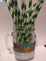 Kelly Green Candy Striped Vintage, Paper Drinking Straws - 25 ct.