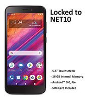 Net10 BLU View 1 4G LTE Prepaid Smartphone (Locked) - Black - 16GB - SIM Card Included - CDMA - with $40 Airtime Bundle