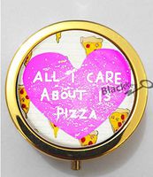 BlackKey All I Care About is Pizza 3-Compartment Decorative Pocket Gift Box Case Organizer for Pill, Color 2 -766