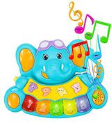 STEAM Life Educational Baby Piano - Musical Toy Piano - Mini Light Up Crib Toddler Piano - Light Up Toy Keyboard has 5 Numbered Keys - Plays Songs and Music Memory Game (Smart Baby Elephant Piano)