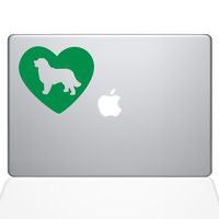 The Decal Guru Heart Bernese Mountain Dog MacBook Decal Vinyl Sticker - 13" MacBook Air - Green (1322-MAC-13A-LG)